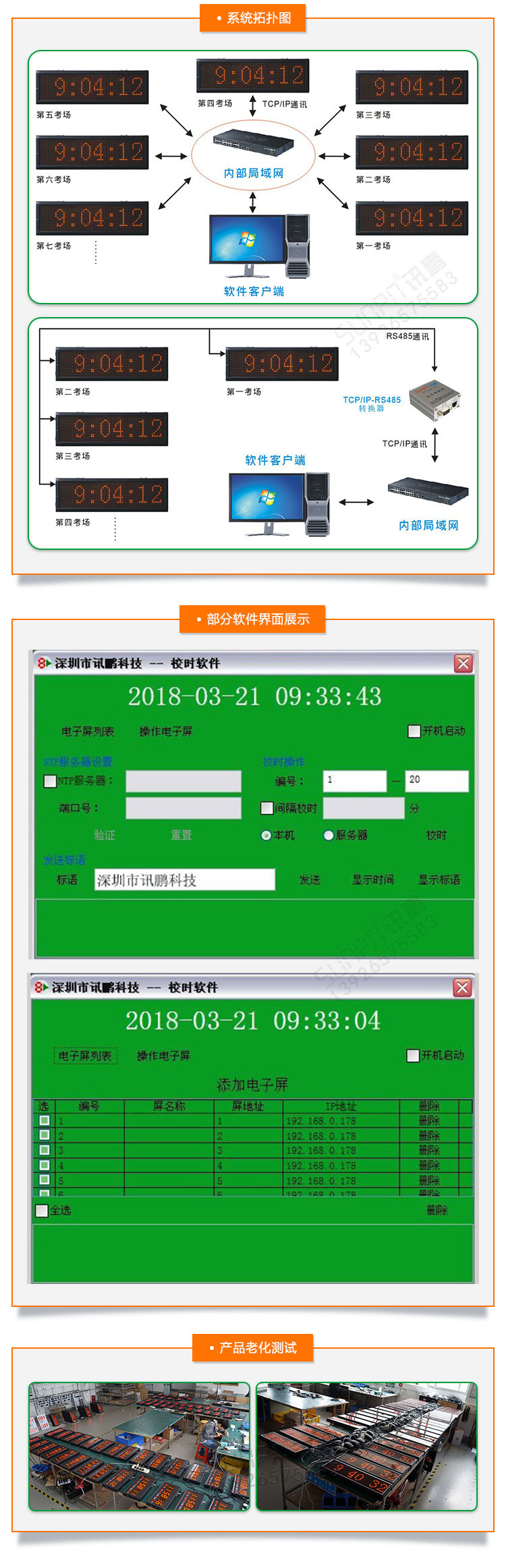 NTP網絡自動校時電子鐘系統拓撲圖