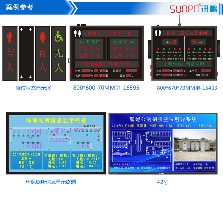 智慧廁所顯示屏案例參考