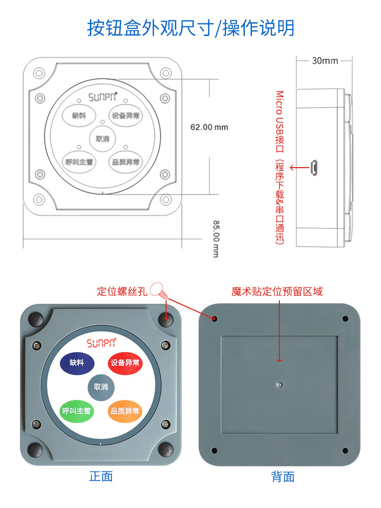 工位狀態報警按鈕盒產品實拍