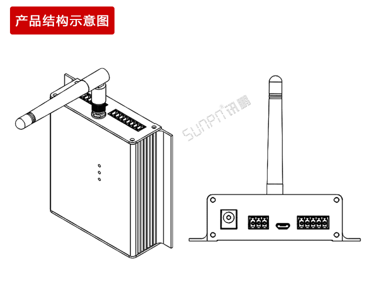USB串口采集器產品結構圖 USB串口采集器產品結構圖