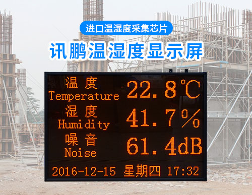 溫濕度噪音時間LED顯示屏_環境監測屏電子看板_可定制