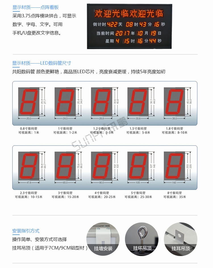 高考倒計時顯示屏定制說明