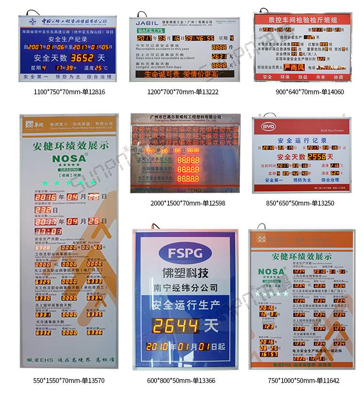 安全天數記錄牌案例參考