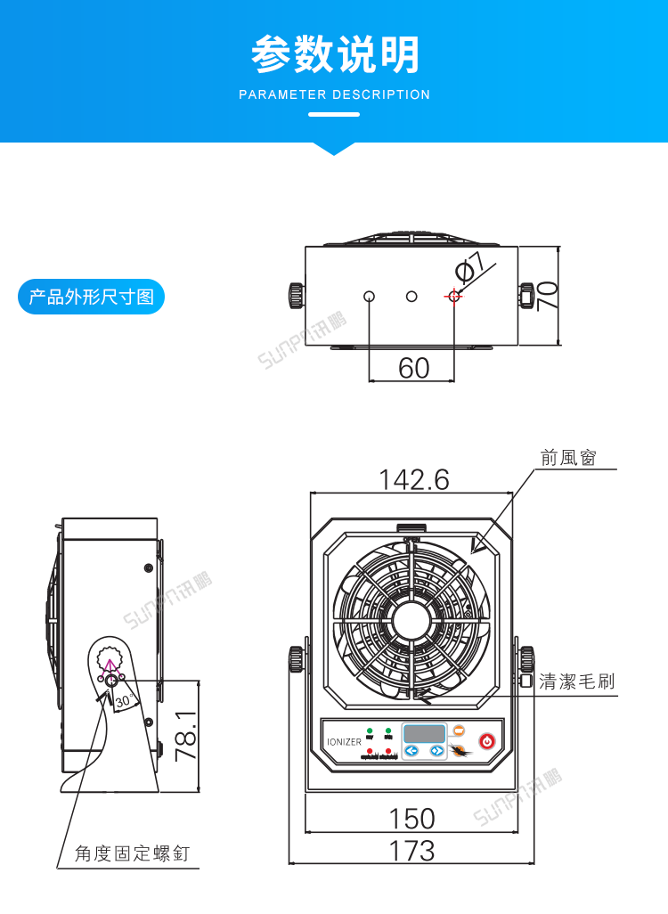 工業離子風機-參數說明
