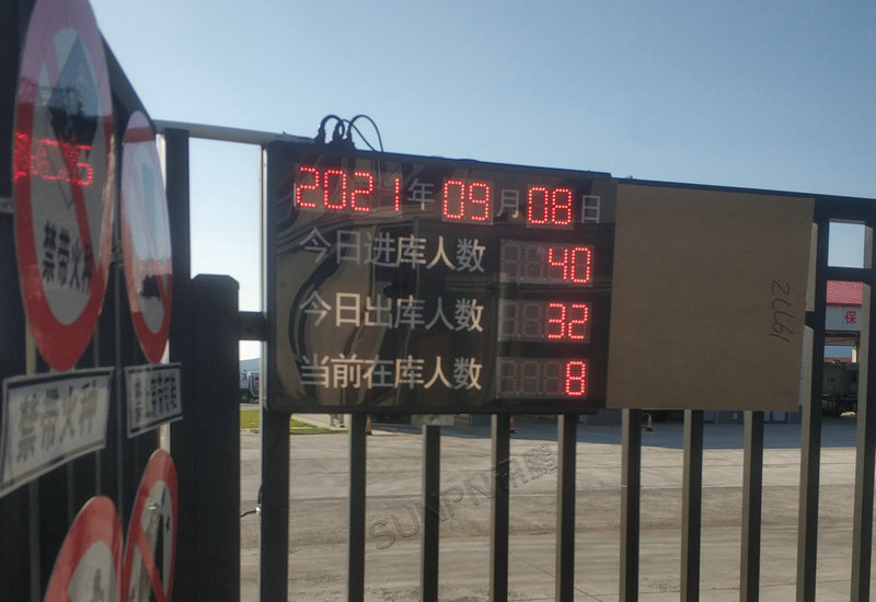 倉(cāng)庫(kù)出入人數(shù)統(tǒng)計(jì)顯示屏