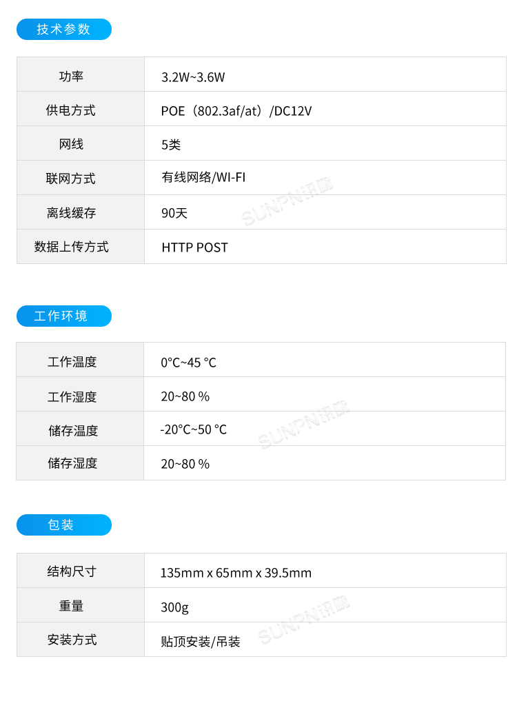 3D雙目人流量攝像頭-參數說明