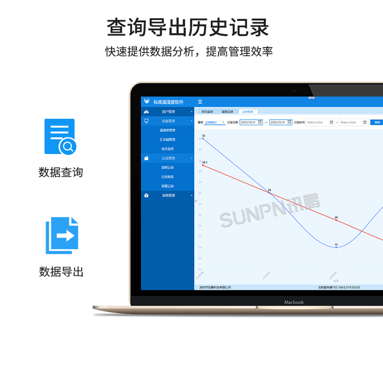 訊鵬環(huán)境監(jiān)控管理系統(tǒng)-查詢導出歷史記錄